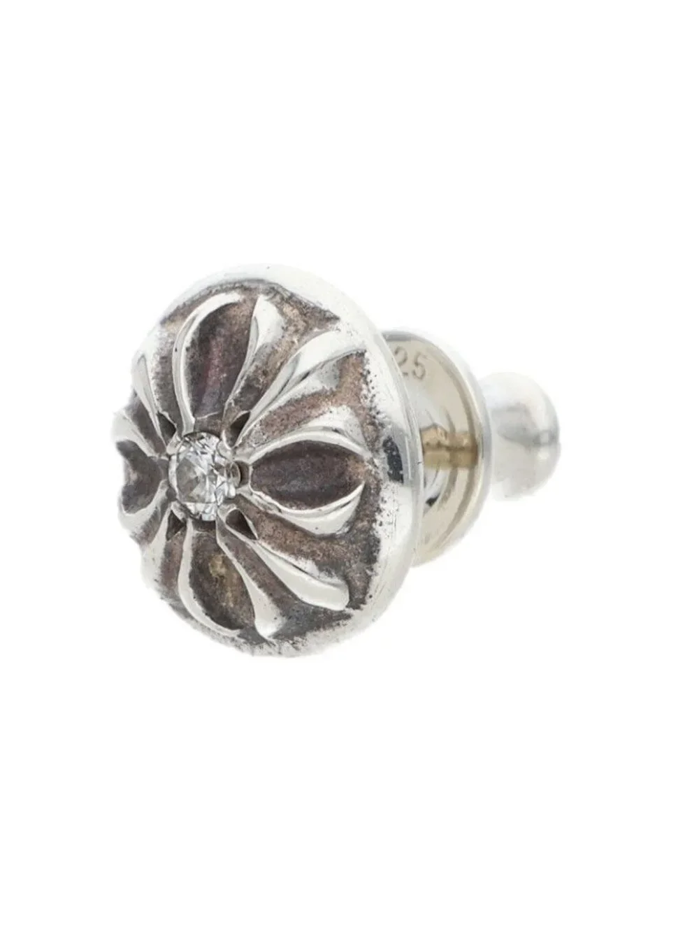 Chrome Hearts Stud Crsbll Dia Cross Ball Silver Single Earring